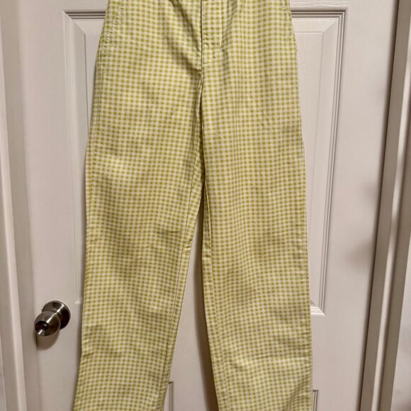 Aritzia Sunday Best lime green/white check Jaden pant. Not Sold anymore - Picture 6 of 6